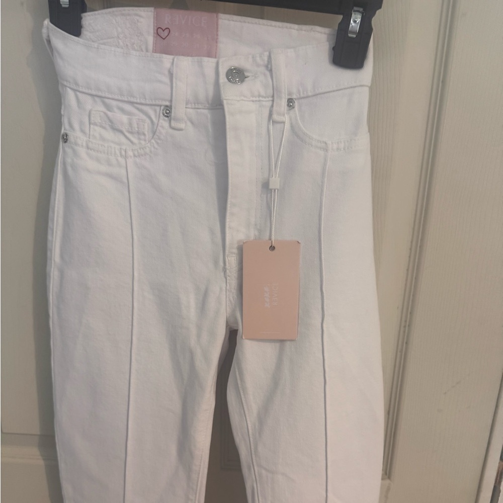 REVICE Women’s AVALON Cutout Detail Flare 70s Retro Jeans-White-Size 23 NWT - Picture 9 of 15